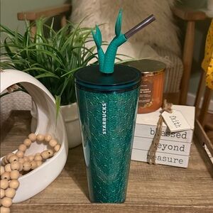 Starbucks Teal Textured Tumbler with Straw